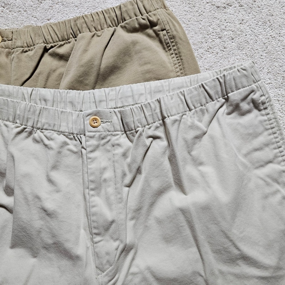 Two Pair‎ Nautica Men's Khaki Shorts Zip Elastic Waist Casual Comfort Summer XXL - Picture 3 of 14